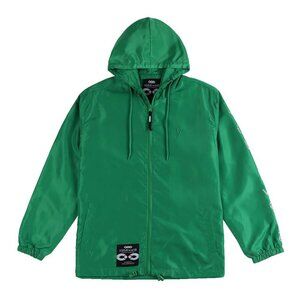 Solid Color Men's Windbreaker Waterproof Hoodie Jacket with Liner Size XL